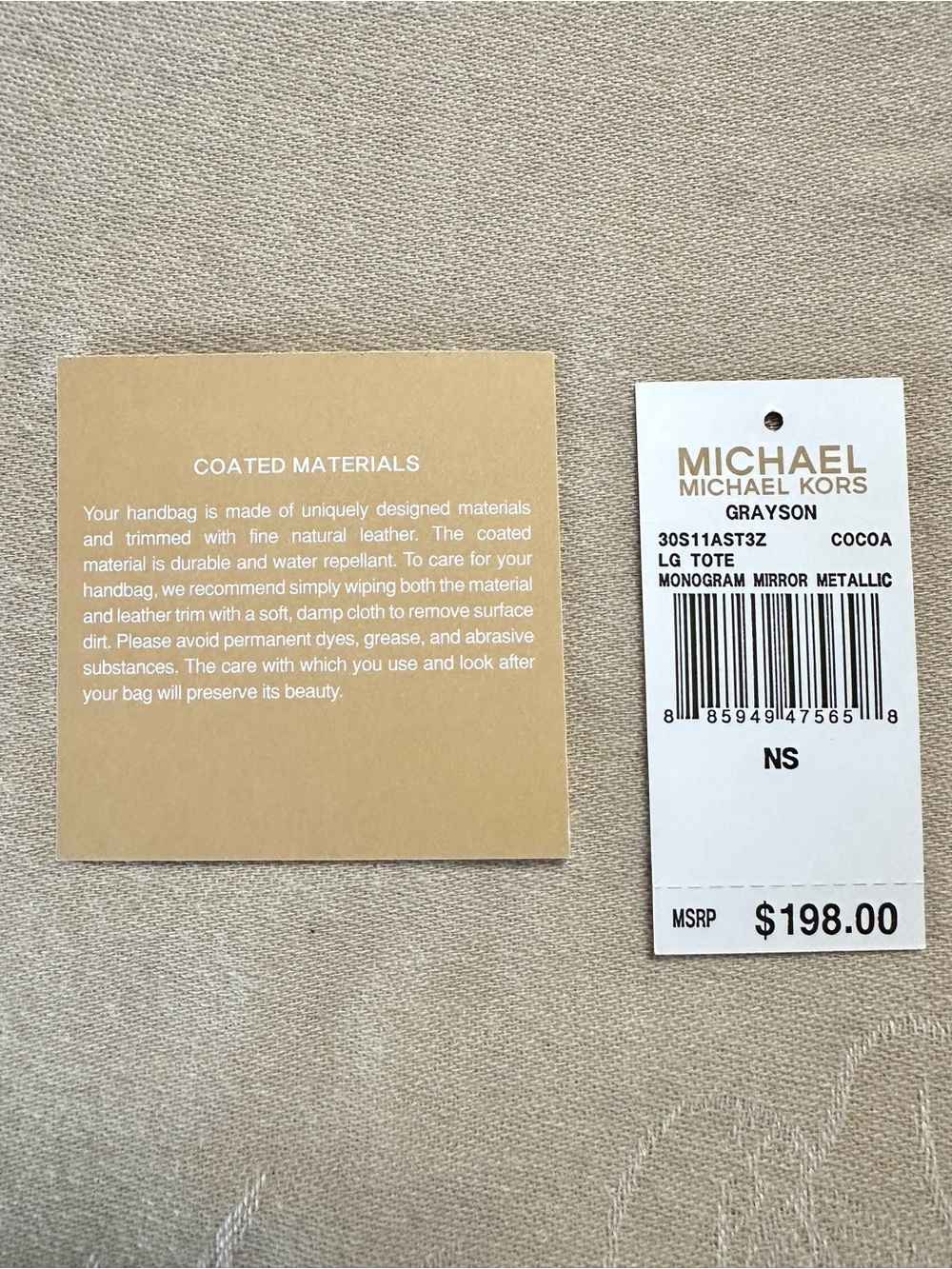 Michael Kors Grayson Cocoa Mirror Metallic Monogram Large Tote Bag - Picture 9 of 10